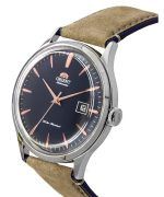 Orient Bambino Version 4 Classic Suede Leather Strap Navy Blue Dial Automatic RA-AC0P02L10B Men's Watch