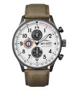 AVI-8 Hawker Hurricane Classic Chronograph Ivory Grayscale White Dial Quartz AV-4011-0B Mens Watch