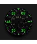 AVI-8 Spitfire Type 300 Midnight Chrome Black Dial Automatic AV-4073-33 Mens Watch With Extra Strap