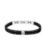 Maserati Jewels Recycled Leather And Stainless Steel Bracelet JM422AVE13 For Men