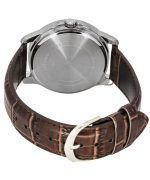 Casio Standard Analog Brown Leather Strap Silver Dial Quartz MTP-V004L-7C Men's Watch