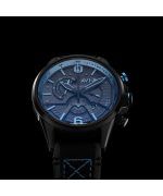 AVI-8 Hawker Hurricane Dual Retrograde Chronograph Storm Black Leather Strap Black Dial Quartz AV-4056-0A Men's Watch