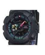 Casio G-Shock Analog Digital Multi Fluorescent Accents Series Resin Strap Black Dial Quartz GA-110MF-1A 200M Men's Watch