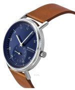 Skagen Kuppel Brown Leather Strap Blue Dial Quartz SKW6888 Men's Watch