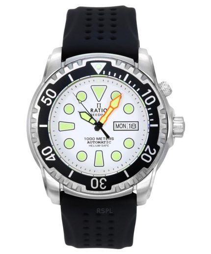 Ratio FreeDiver Version 02 Helium Safe 1000M Sapphire Automatic White Dial 1068HA90-34VA-WHT-V02 Men's Watch