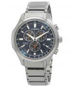 Citizen Eco-Drive Super Titanium Chronograph Blue Dial AT2530-85L 100M Men's Watch