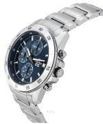 Casio Edifice Analog Standard Chronograph Stainless Steel Blue Dial Quartz EFR-526D-2A 100M Men's Watch