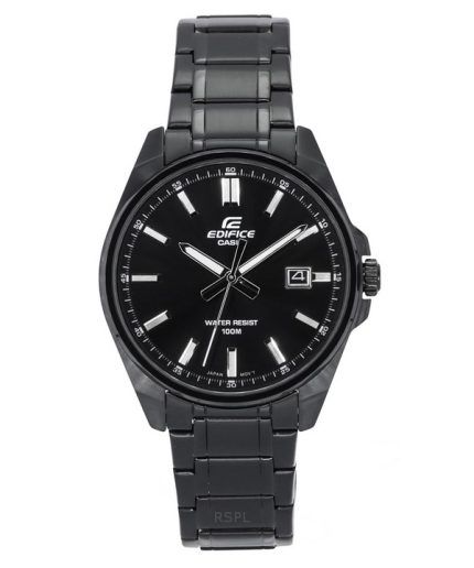Casio Edifice Analog Black Ion Plated Stainless Steel Black Dial Quartz EFV-150DC-1A 100M Men's Watch