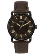 Fossil Copeland Brown Leather Strap Black Dial Quartz FS5666 Men's Watch