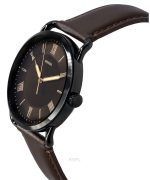 Fossil Copeland Brown Leather Strap Black Dial Quartz FS5666 Men's Watch