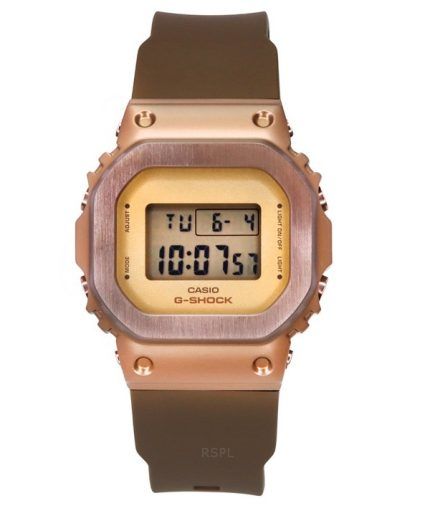 Casio G-Shock Digital Brown Ion Plated Bezel Bio-Based Resin Band Quartz GM-S5600UBR-5 200M Women's Watch