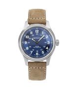 Hamilton Khaki Field Titanium Leather Strap Blue Dial Automatic H70545540 100M Men's Watch