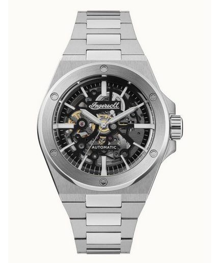 Ingersoll The Baller Stainless Steel Black Skeleton Dial Automatic I15002 Men's Watch
