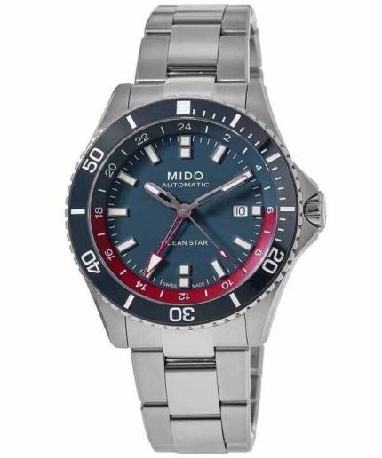 Mido Ocean Star GMT Special Edition Blue Dial Automatic Diver's M026.629.11.041.00 200M Men's Watch With Extra Strap