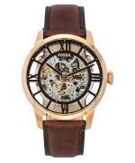 Fossil Townsman Leather Strap Brown Skeleton Dial Automatic ME3259 Men's Watch