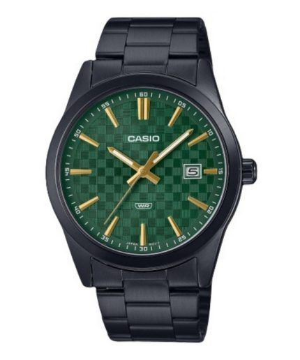 Casio Standard Analog Ion Plated Stainless Steel Green Dial Quartz MTP-VD03B-3A Men's Watch