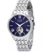 Citizen Stainless Steel Open Heart Blue Dial Automatic NH9130-84L Men's Watch