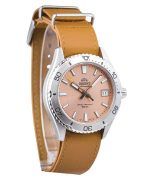 Orient Sports Leather Strap Apricot Dial Automatic Diver's RA-AC0Q05P10B 200M Men's Watch