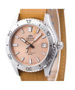 Orient Sports Leather Strap Apricot Dial Automatic Diver's RA-AC0Q05P10B 200M Men's Watch