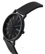 Skagen Signatur Leather Strap Black Dial Quartz SKW6902 Men's Watch