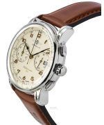 Zeppelin Mediterranee Chronograph Leather Strap Beige Dial Quartz 96705 Men's Watch