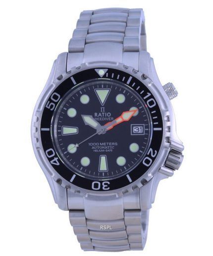 Ratio FreeDiver Helium Safe 1000M Black Dial Stainless Steel Automatic 1066KE26-33VA-BLK Men's Watch