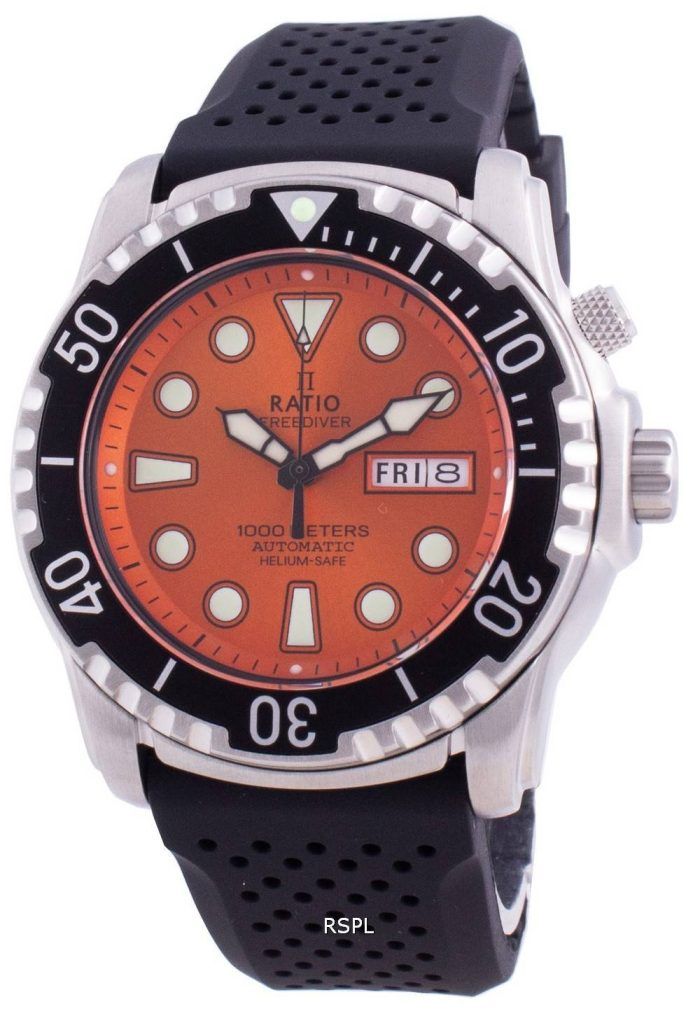 Ratio FreeDiver Helium-Safe 1000M Sapphire Automatic 1068HA90-34VA-ORG Men's Watch