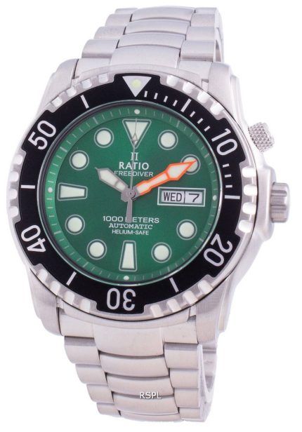 Ratio FreeDiver Helium-Safe 1000M Sapphire Automatic 1068HA96-34VA-GRN Men's Watch