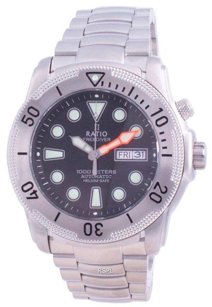 Ratio Free Diver Helium-Safe Automatic 1068MD96-34VA-BLK 1000M Men's Watch