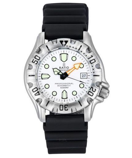 Ratio FreeDiver Professional 500M Sapphire White Dial Automatic 32BJ202A-WHT Mens Watch