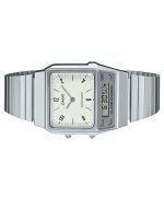 Casio Vintage Analog Digital Dual Time Stainless Steel Bracelet White Dial Quartz AQ-800E-7A2 Unisex Watch