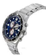 Citizen Sporty-Aqua Chronograph Stainless Steel Blue Dial Eco-Drive AT2560-84L 100M Men's Watch