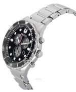 Citizen Sporty-Aqua Chronograph Stainless Steel Black Dial Eco-Drive AT2568-82E 100M Men's Watch