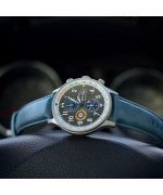 AVI-8 Hawker Hurricane Classic Chronograph Pennant Blue Leather Strap Grey Dial AV-4011-0F Men's Watch