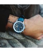 AVI-8 Hawker Hurricane Classic Chronograph Pennant Blue Leather Strap Grey Dial AV-4011-0F Men's Watch