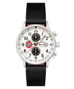 AVI-8 Hawker Hurricane Classic Chronograph Airfix Edition Deco Grey Leather Strap White Dial AV-4011-1C Men's Watch