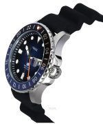 Fossil Blue GMT Silicone Strap Black And Blue Sunray Dial Quartz FS6049 100M Men's Watch