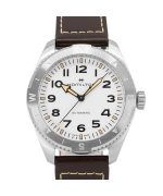 Hamilton Khaki Field Expedition Leather Strap White Dial Automatic H70315510 100M Men's Watch