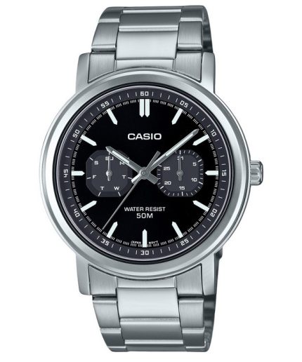 Casio Standard Analog Stainless Steel Black Dial Quartz MTP-E335D-1EV Men's Watch