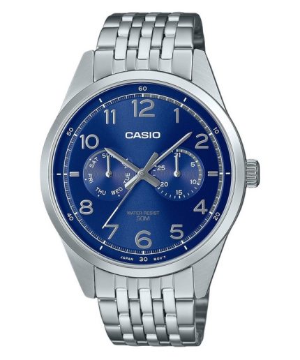 Casio Standard Analog Stainless Steel Blue Dial Quartz MTP-E340D-2AV Men's Watch