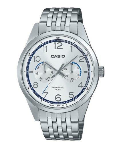 Casio Standard Analog Stainless Steel Silver Dial Quartz MTP-E340D-7AV Men's Watch