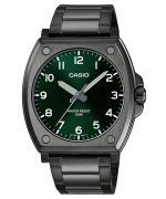 Casio Standard Analog Black Ion Plated Stainless Steel Green Dial Quartz MTP-E730B-3AV Men's Watch