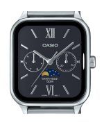 Casio Standard Analog Moon Phase Stainless Steel Black Dial Quartz MTP-M305D-1A2V Men's Watch