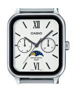 Casio Standard Analog Moon Phase Stainless Steel White Dial Quartz MTP-M305D-7A2V Men's Watch