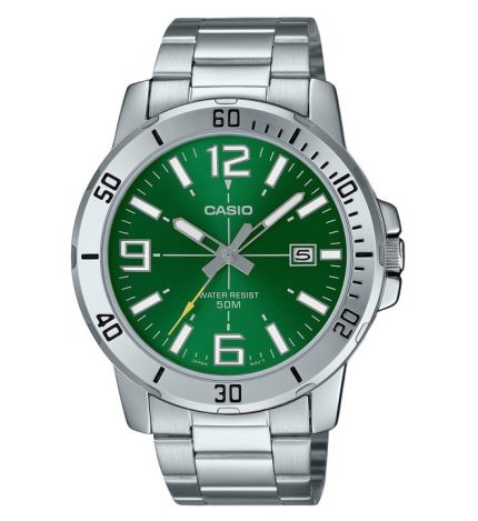Casio Standard Analog Stainless Steel Green Dial Quartz MTP-VD01D-3BV Men's Watch