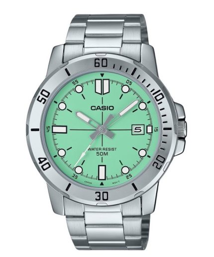 Casio Standard Analog Stainless Steel Mint Green Dial Quartz MTP-VD01D-3E1V Men's Watch