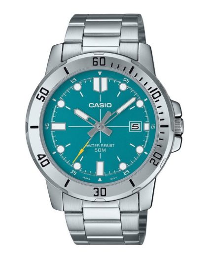 Casio Standard Analog Stainless Steel Turquoise Blue Dial Quartz MTP-VD01D-3E2V Men's Watch