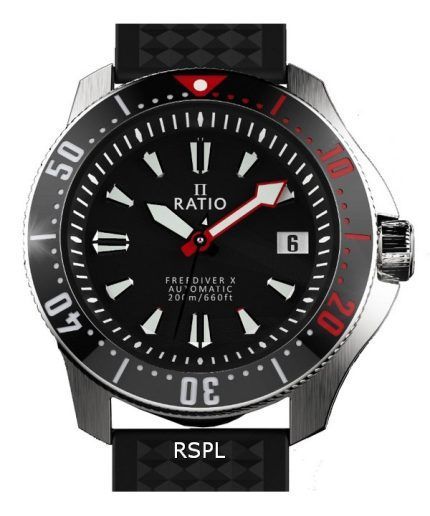 Ratio FreeDiver X Marine Black With Black Ceramic Inlay Automatic Diver RTX001 200M Men's Watch