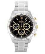 Seiko Spirit Chronograph Stainless Steel Black Dial Quartz SBTR015 100M Men's Watch