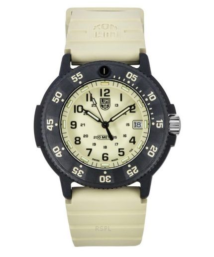 Luminox Original Navy Seal EVO Rubber Strap Beige Dial Quartz Diver's XS.3010.EVO.S 200M Men's Watch